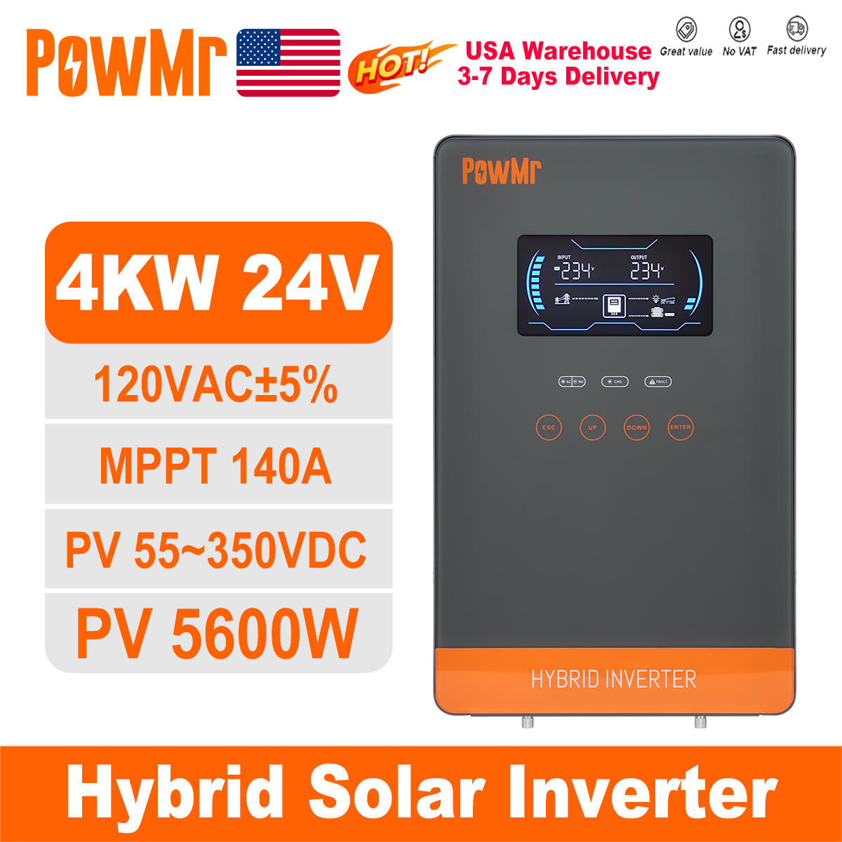 Drone Solar Charger - PowMr USA 4000W 24V Hybrid Solar