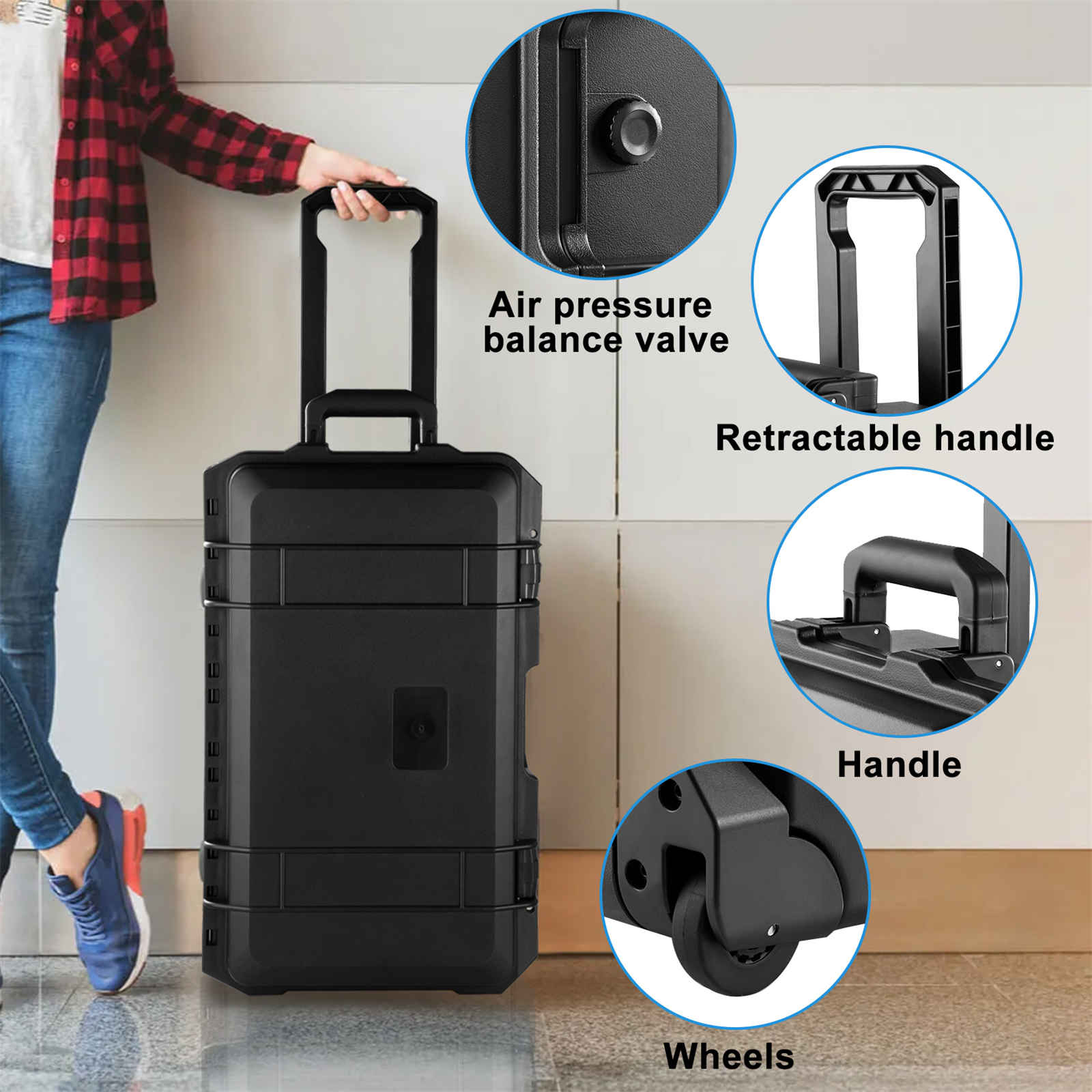 Rolling Camera Case, Portable  - Drone Hard Shell Case のレビューと価格
