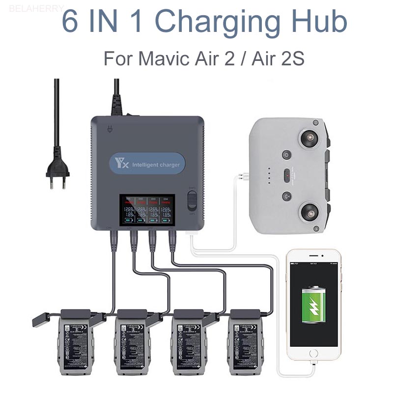 6 in 1 Digital display Battery - Drone Charging Hub のレビューと価格