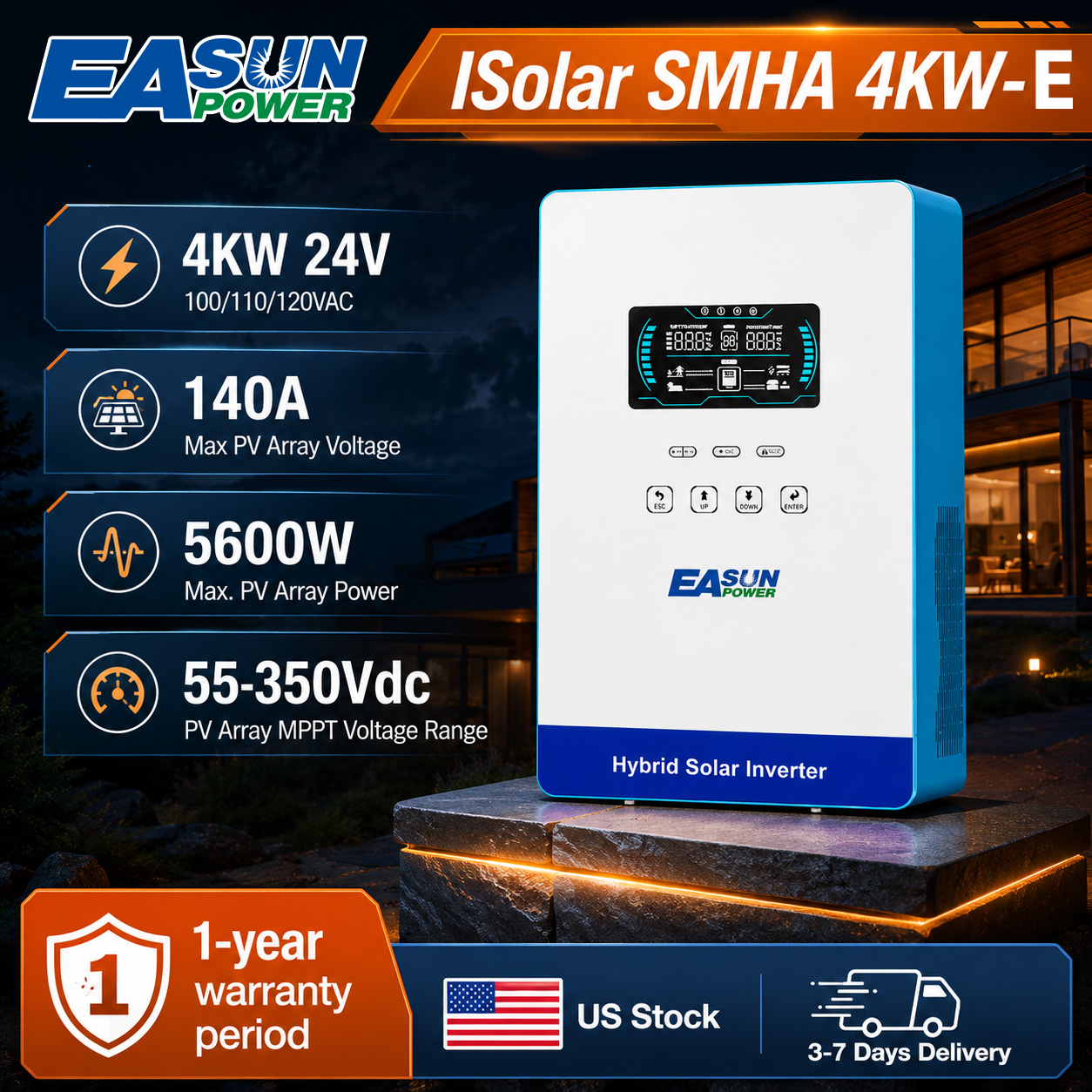 EASUN POWER 4KW Inverter 110V  - Drone Solar Charger のレビューと価格