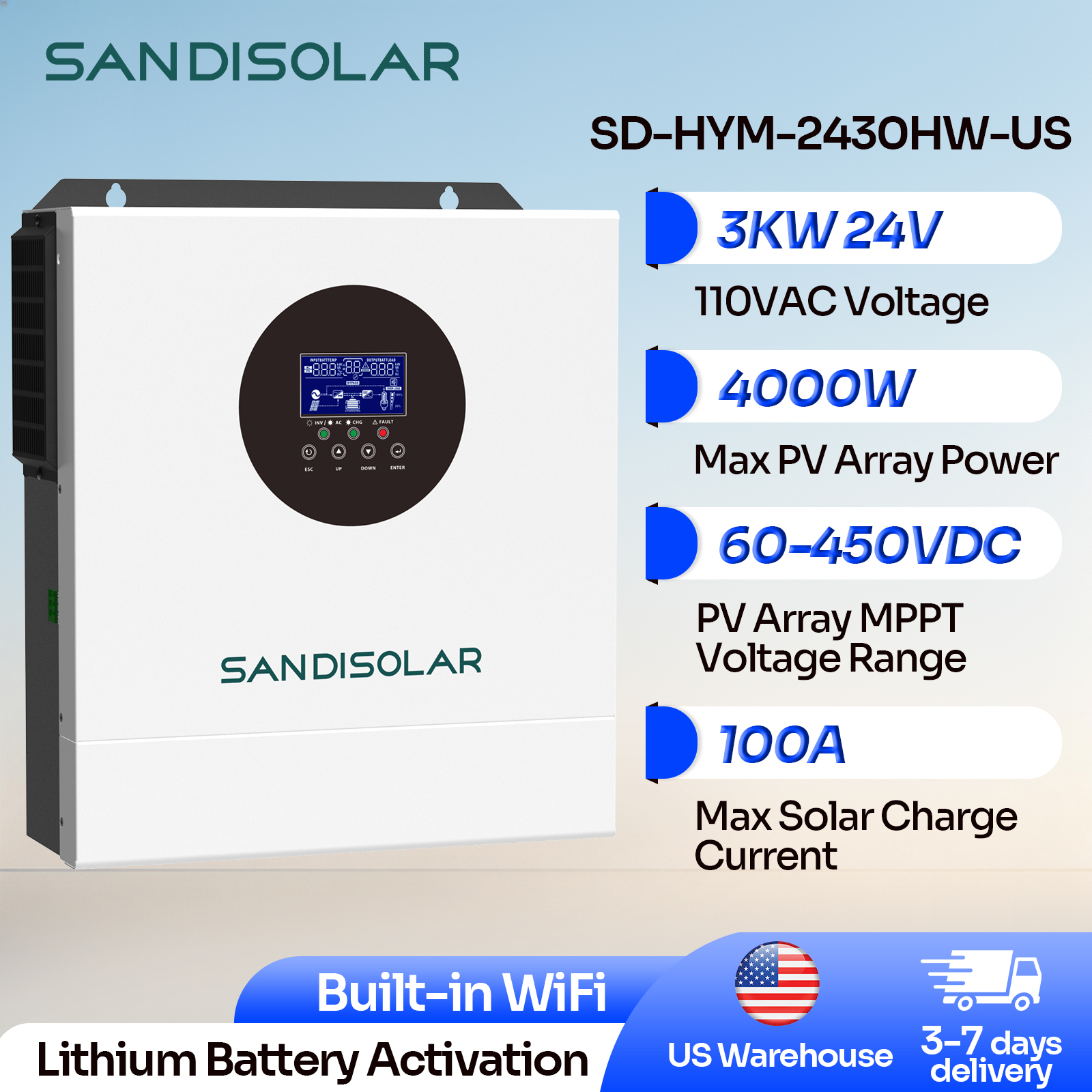 SANDISOLAR 3KW Hybrid Solar In - Drone Solar Charger のレビューと価格