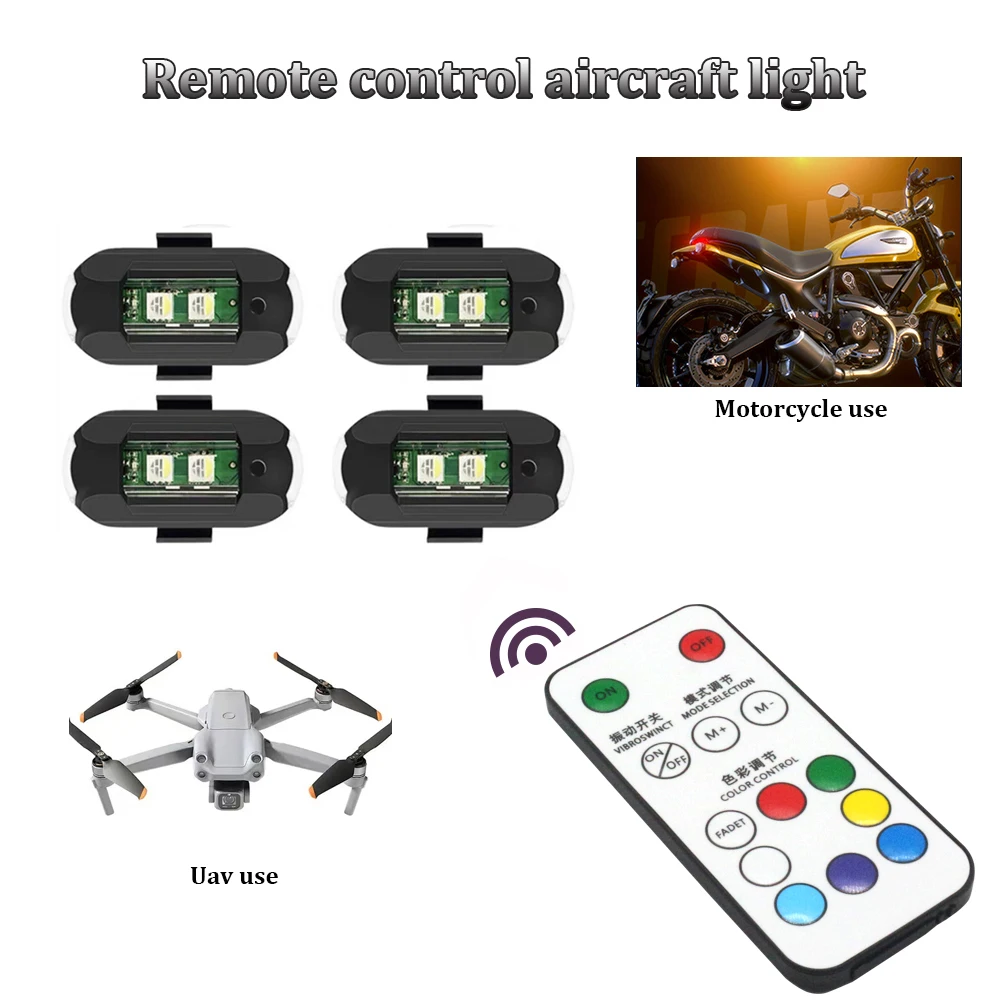 1Pcs Remote LED RGB Anti-colli - Drone Strobe Light のレビューと価格