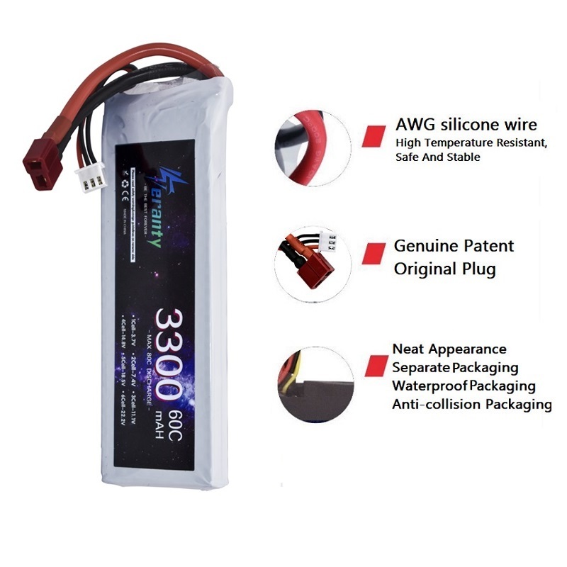 2S 7.4V LiPo Battery 3300mAh 6 - Drone Battery Adapter のレビューと価格