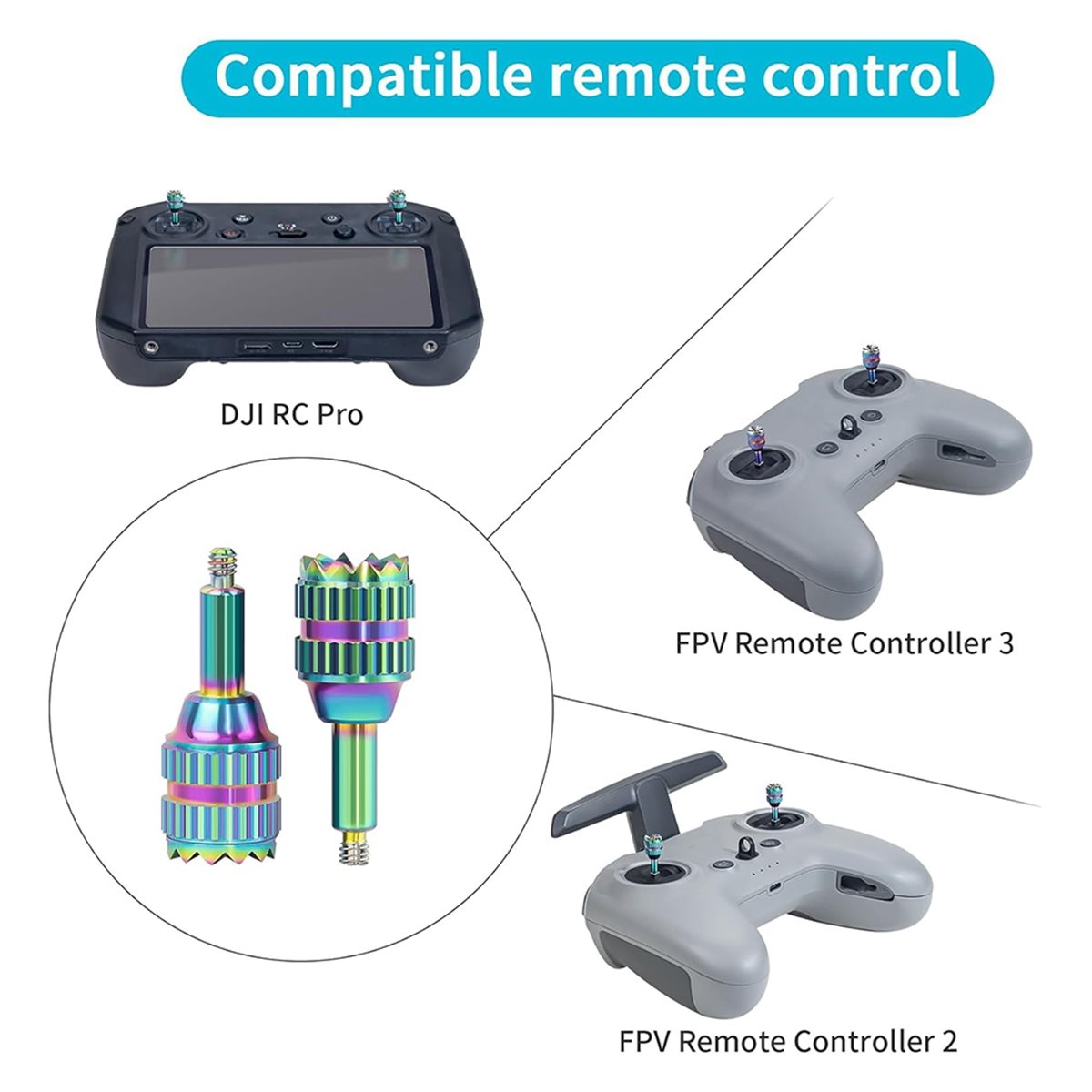 DT75BG 4PCS Metal Control Joys - Drone Control Stick のレビューと価格