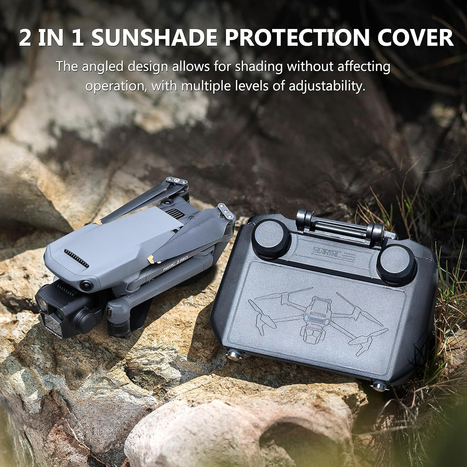 2-in-1 Sun Hood & Joystick Cov - Drone Control Stick のレビューと価格