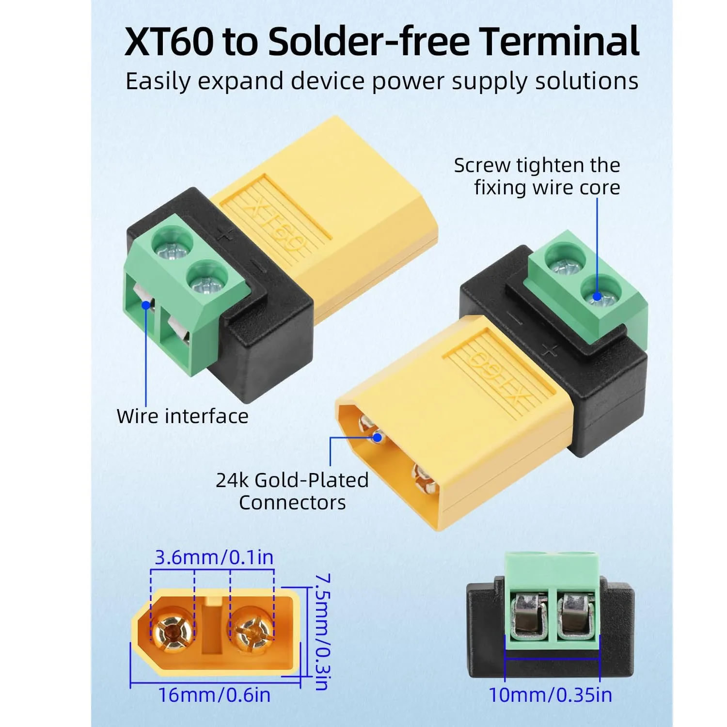 2 Pin XT60 Solderless Male Fem - Drone Solar Charger のレビューと価格